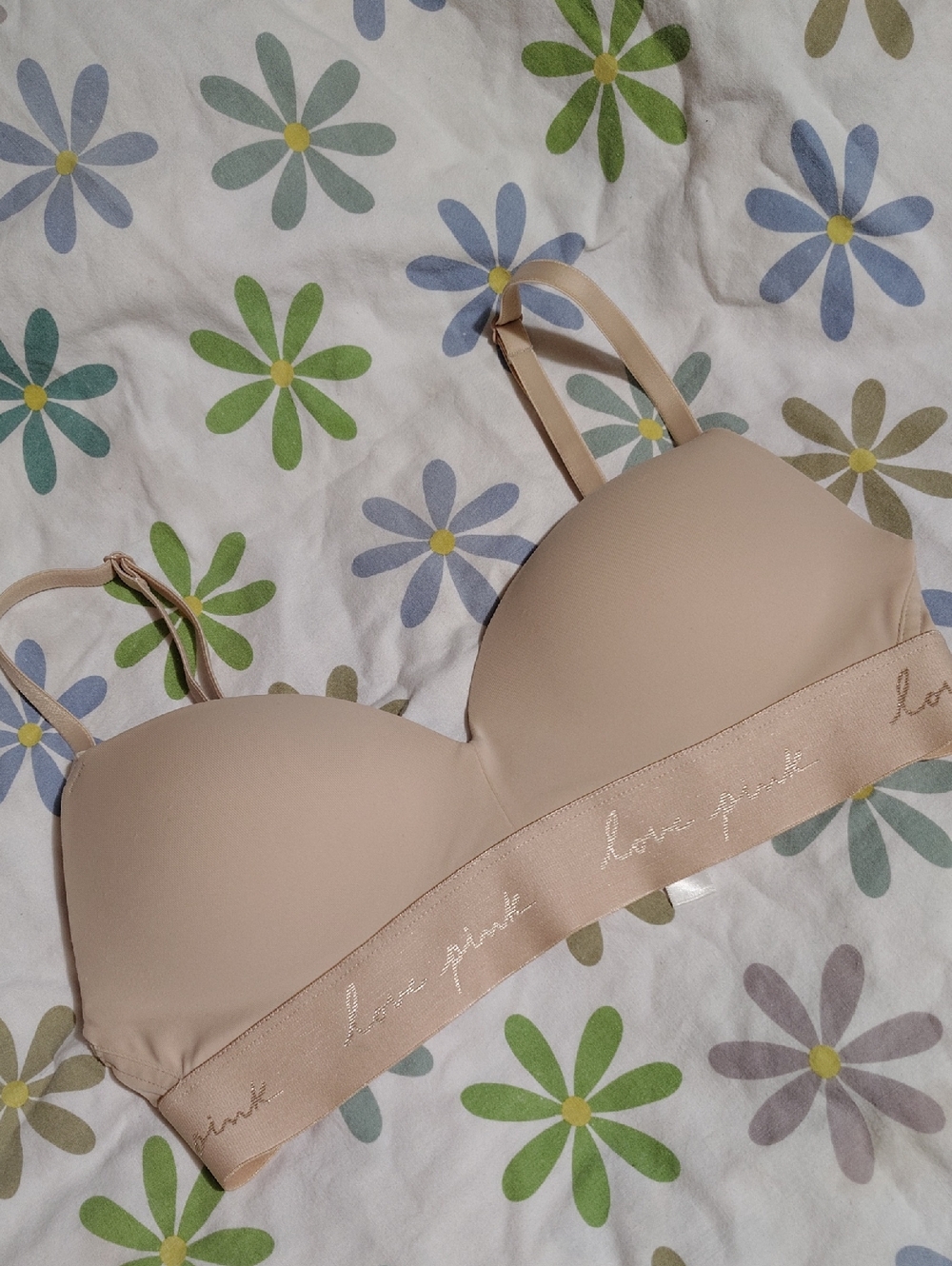 PINK Victoria's Secret Beige Seamless Wireless Bra